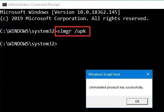 Deinstallieren Sie den Windows-Produktschlüssel