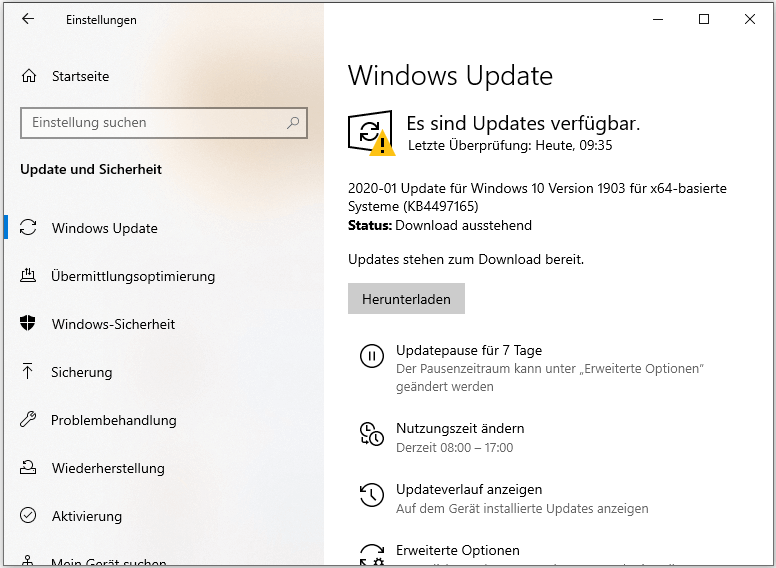 Windows aktualisieren