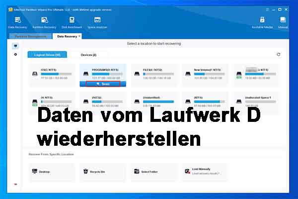 [Ausführliche Anleitung] Wie kann man Daten vom Laufwerk D wiederherstellen?