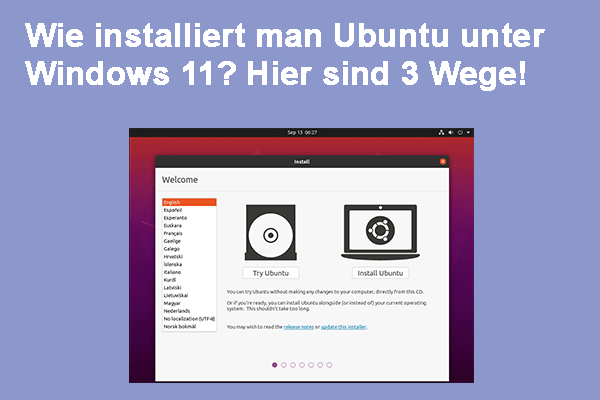 Wie installiert man Ubuntu unter Windows 11? Hier sind 3 Wege!
