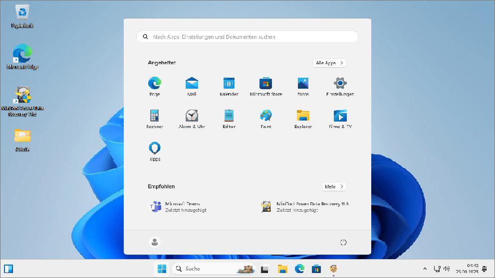 Startmenü von Windows 11