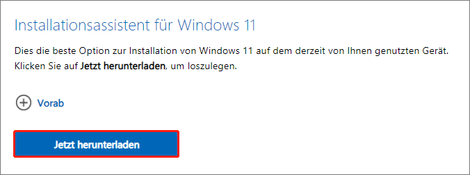 Installationsassistent für Windows 11