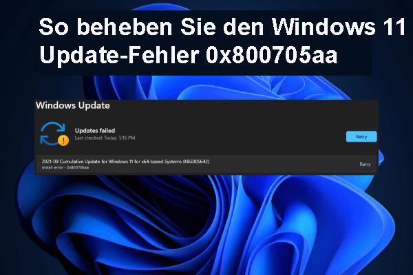 So beheben Sie den Windows 11 Update-Fehler 0x800705aa [8 Lösungen]