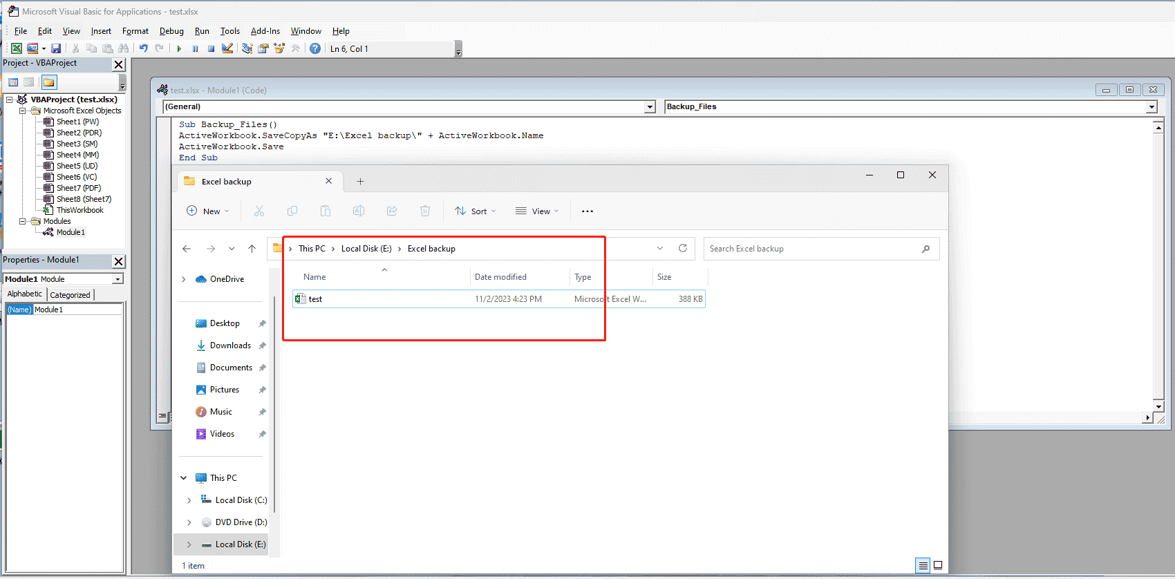Excel-Dateien automatisch an einem anderen Ort sichern