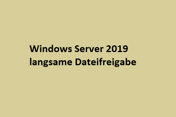 Windows Server 2019 Langsame Dateifreigabe – So beheben Sie es!