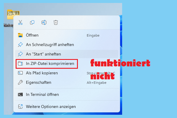 Was ist zu tun, wenn Windows 11 in ZIP-Datei komprimieren nicht funktioniert?