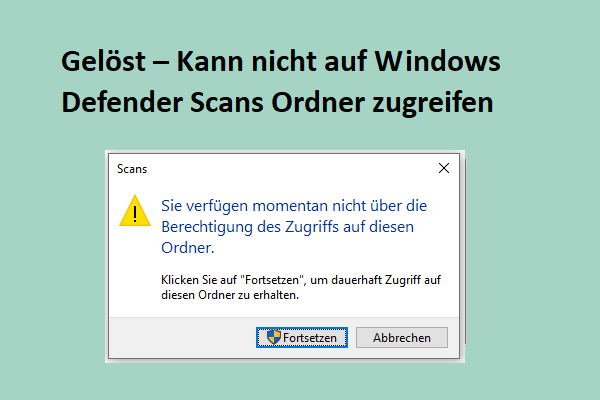 Behoben: Zugriff auf Windows Defender-Scans in Windows nicht möglich