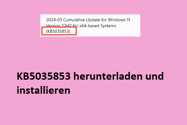 Microsoft hat das kumulative Update KB5035853 für Windows 11 veröffentlicht