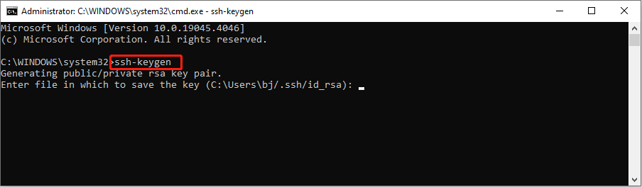 RSA SSH-Schlüssel generieren