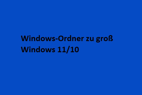 Einfache Korrekturen für zu große Windows-Ordner Windows 11/10