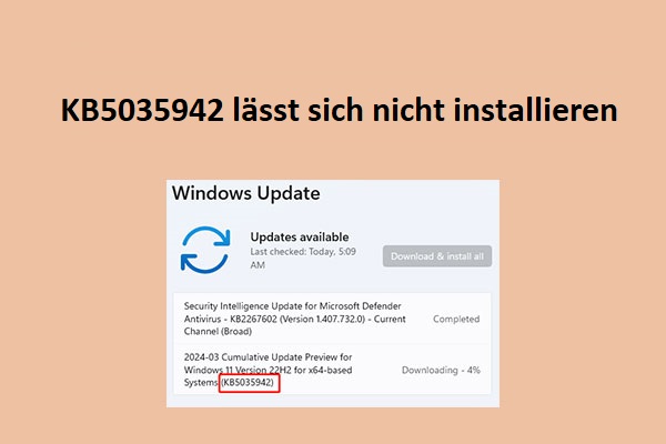 5 Methoden Update KB5035942 lässt sich unter Windows 11 nicht installieren