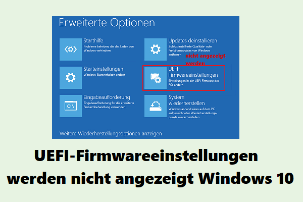 5 Lösungen: UEFI-Firmwareeinstellungen werden nicht angezeigt