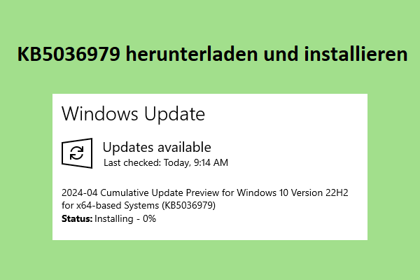 Windows 10 Vorschau-Update KB5036979 herunterladen und installieren