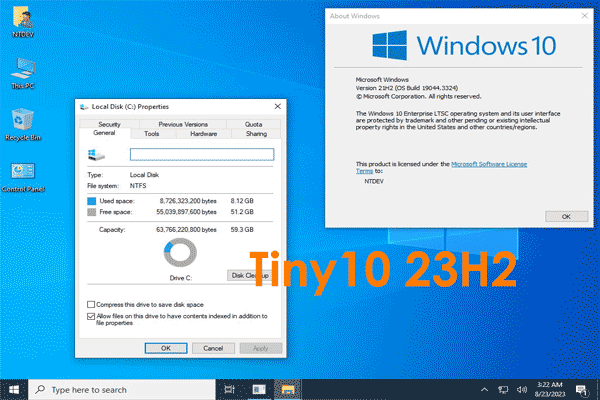 Tiny10 23H2 – Neues Windows 10 Lite Kostenloser ISO-Download & Installieren