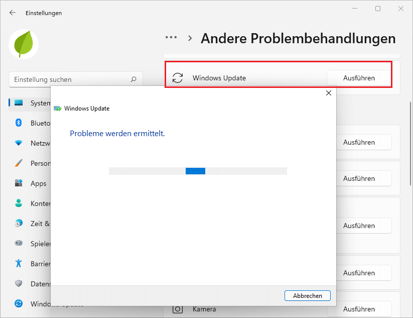 Die Windows Update-Problembehandlung