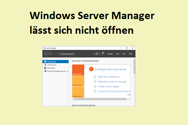 Wie behebt man, dass der Windows Server Manager nicht geöffnet wird?