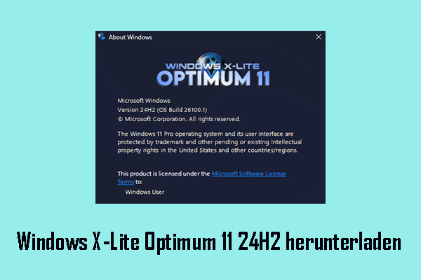 Windows X-Lite Optimum 11 24H2 herunterladen und installieren