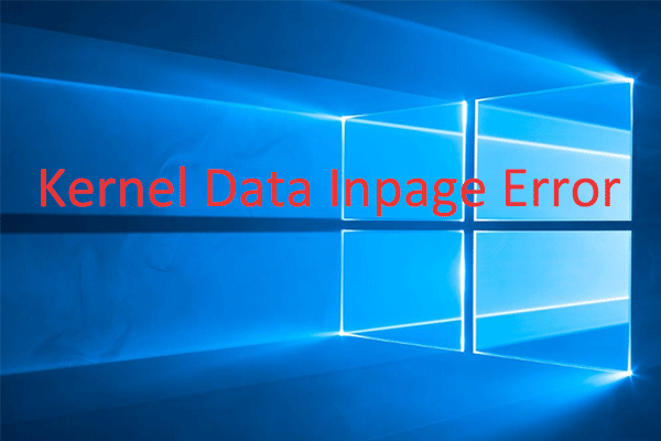 Lösungen zur Fehlerbehebung Kernel Data Inpage Error unter Windows 10/8,1/8/7