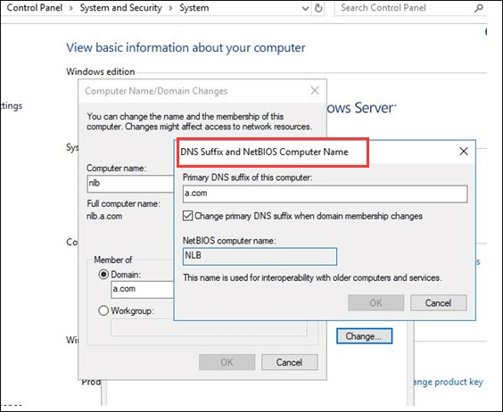 DNS Suffix und NetBlOS Computername