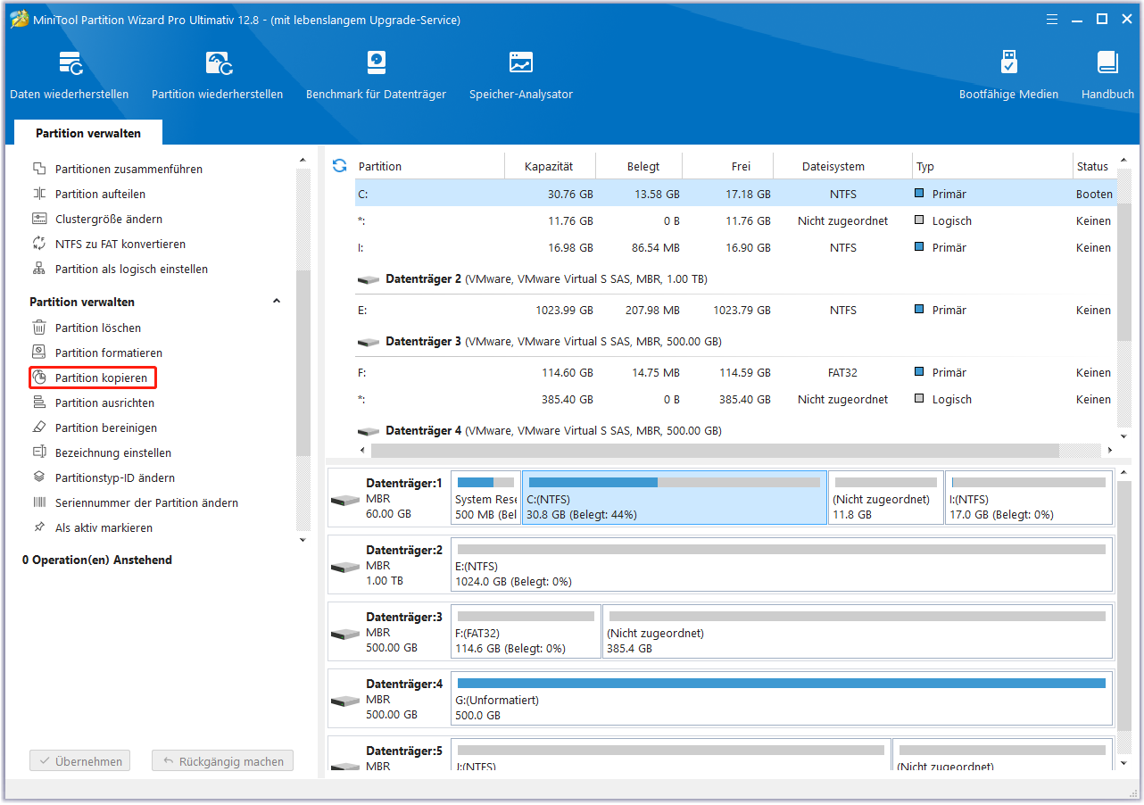 Wählen Sie die NTFS-Partition aus