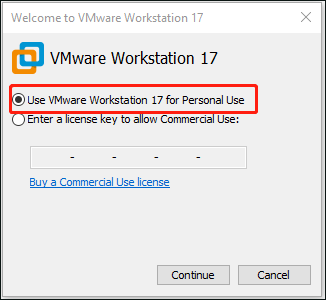 VMware Workstation 17 für den persönlichen Gebrauch verwenden