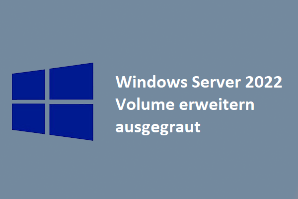 Behoben: Windows Server 2022 Volume kann nicht erweitert werden