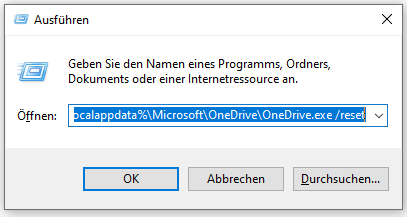 OneDrive zurücksetzen