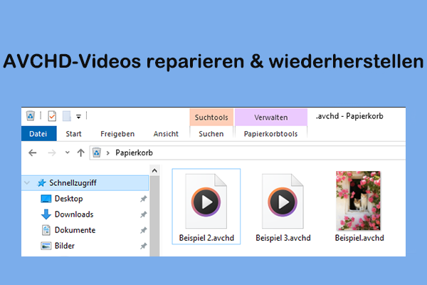 Anleitung zum Reparieren und Wiederherstellen von beschädigten/gelöschten AVCHD-Videodateien