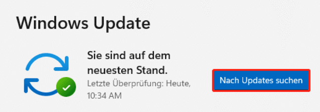 Nach Updates in Windows Update suchen