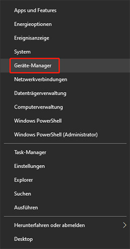 Wählen Sie Geräte-Manager aus