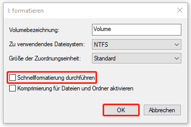 NVMe über die Datenträgerverwaltung formatieren