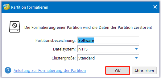 NVMe mit MiniTool Partition Wizard formatieren