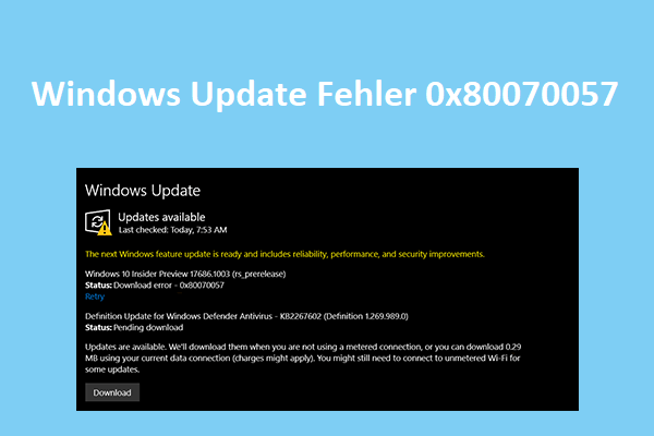 11 Lösungen für den Windows Update-Fehler 0x80070057