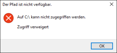 Der Pfad ist nicht verfügbar