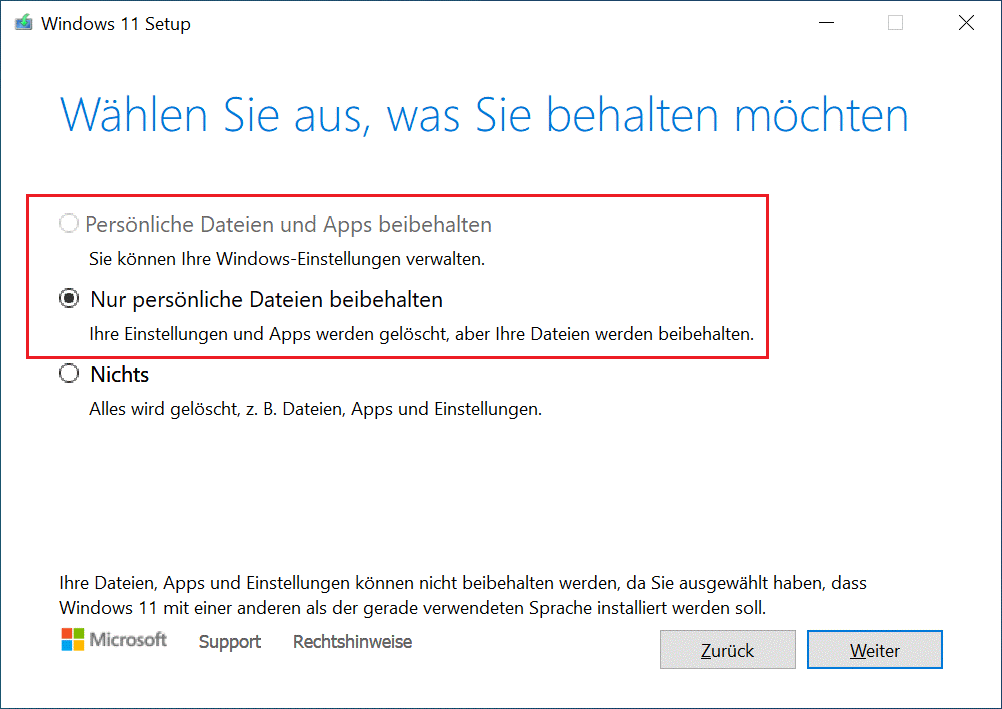 Jetzt Upgrade für diesen PC ausführen