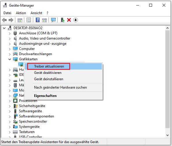 Grafikkartentreiber aktualisieren