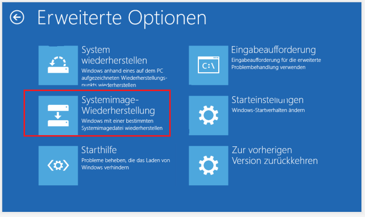 Systemimage-Wiederherstellung