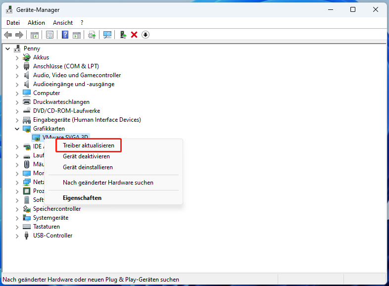 Treiber für Windows 11 über den Geräte-Manager aktualisieren