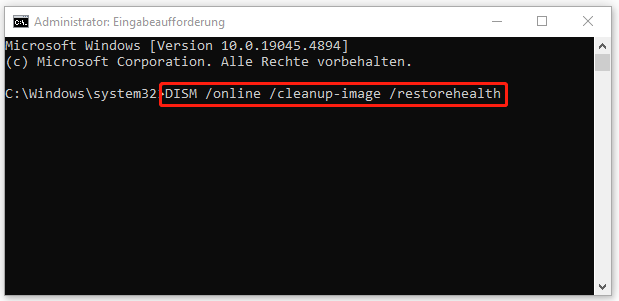 DISM /online /cleanup-image /restorehealth