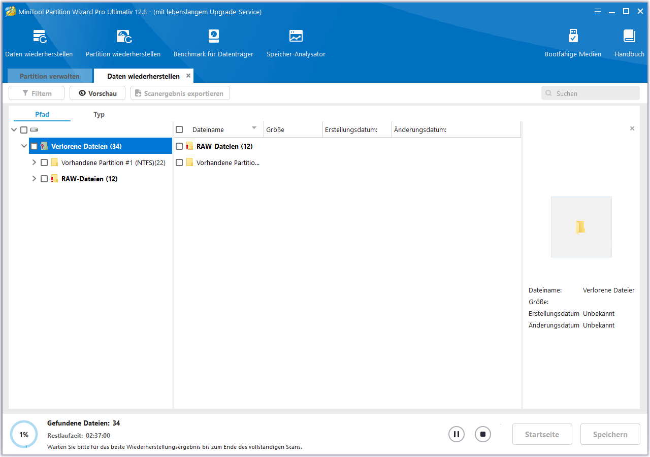 Panasonic MDT-Datei wiederherstellen