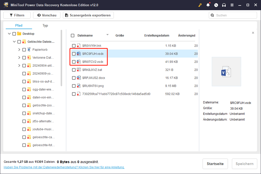 Finden Sie die benötigten Visio-Dateien