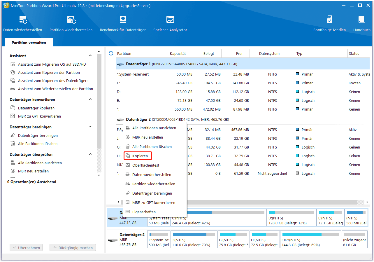 Wählen Sie Datenträger kopieren