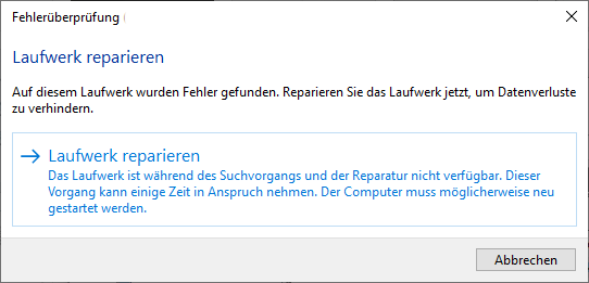 Laufwerk reparieren