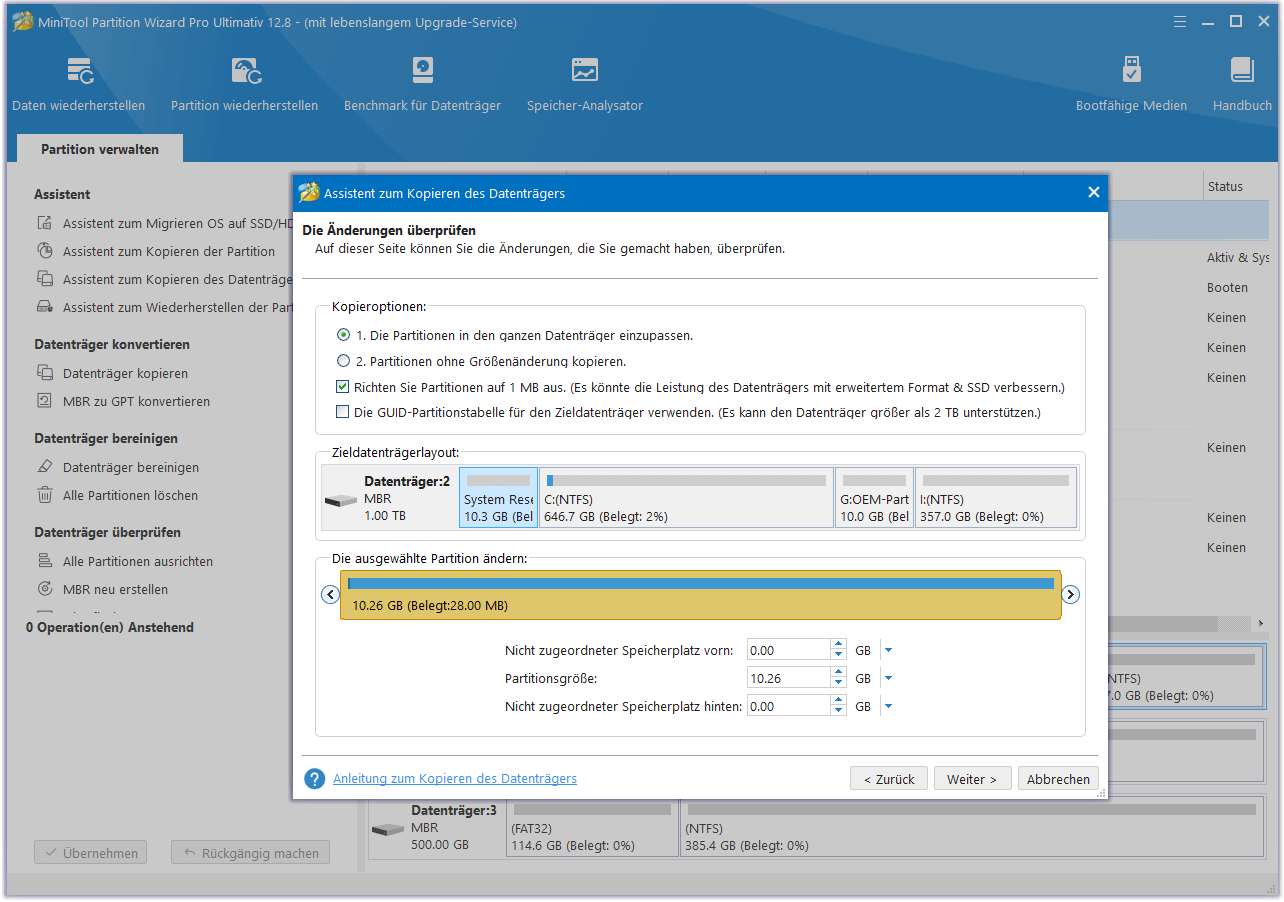 Änderungen überprüfen