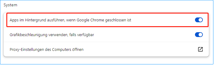 Deaktivieren Sie die erste Option