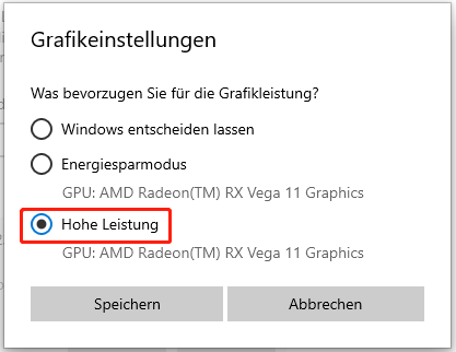 Hohe Leistung