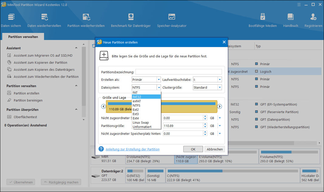 Neue Partition erstellen