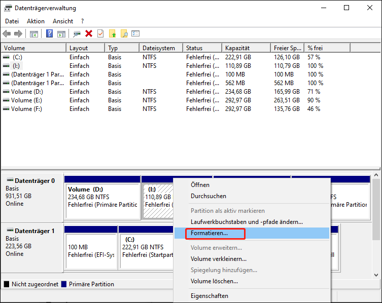 Wählen Sie Formatieren aus