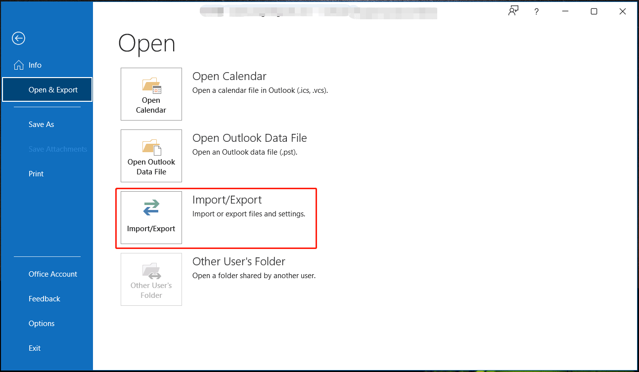 Outlook-Datendateien importieren/exportieren