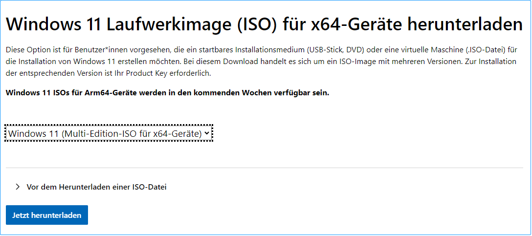 Windows 11 24H2-ISO von Microsoft herunterladen